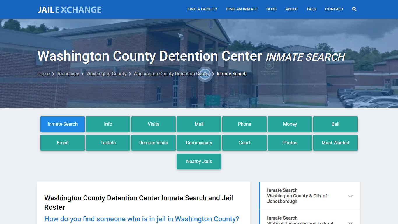 Washington County Detention Center Inmate Search - Jail Exchange